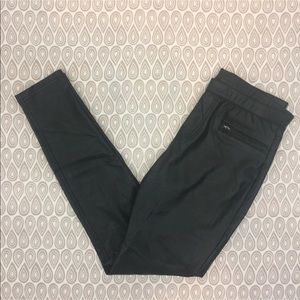 HUE Women Black Faux Leather Legging SZ Small P176
